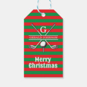 Elegantes Minimalistisches Golf Monogram Design Geschenkanhänger (Rückseite)