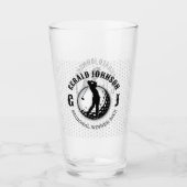 Elegantes Minimalistisches Golf Monogram Design Glas (Vorderseite)