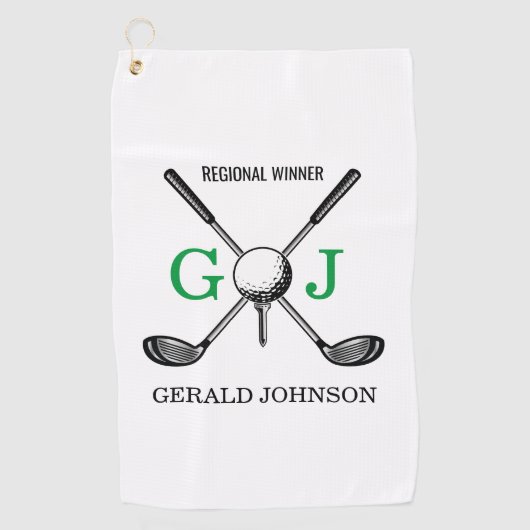 Elegantes Minimalistisches Golf Monogram Design Golfhandtuch (Vorderseite)