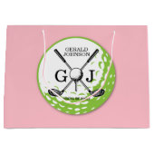 Elegantes Minimalistisches Golf Monogram Design Große Geschenktüte (Vorderseite)