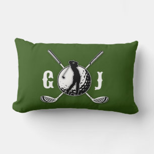 Elegantes Minimalistisches Golf Monogram Design Lendenkissen