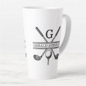 Elegantes Minimalistisches Golf Monogram Design Milchtasse (Rechte Ecke)