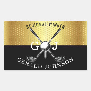 Elegantes Minimalistisches Golf Monogram Design Rechteckiger Aufkleber