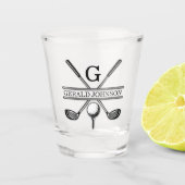 Elegantes Minimalistisches Golf Monogram Design Schnapsglas (Vorderseite)