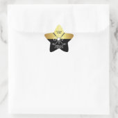 Elegantes Minimalistisches Golf Monogram Design Stern-Aufkleber (Tasche)
