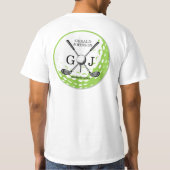 Elegantes Minimalistisches Golf Monogram Design T-Shirt (Rückseite)