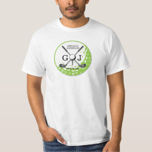 Elegantes Minimalistisches Golf Monogram Design T-Shirt