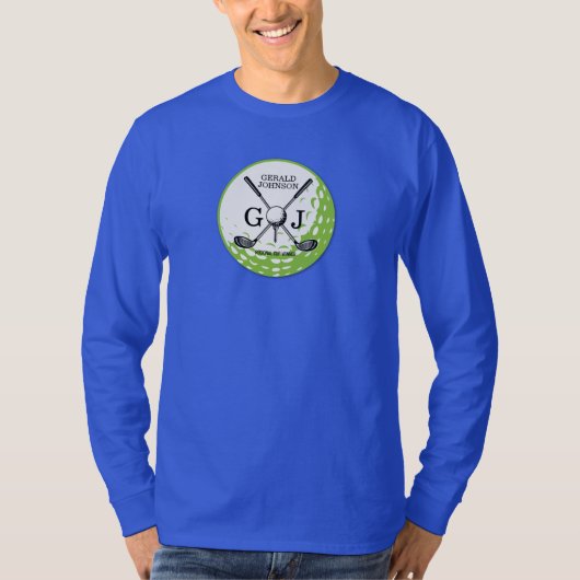 Elegantes Minimalistisches Golf Monogram Design T-Shirt (Vorderseite)