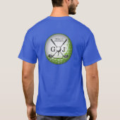 Elegantes Minimalistisches Golf Monogram Design T-Shirt (Rückseite)