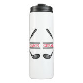 Elegantes Minimalistisches Golf Monogram Design Thermosbecher (Vorderseite)