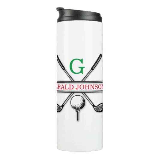 Elegantes Minimalistisches Golf Monogram Design Thermosbecher (Nach rechts gedreht)
