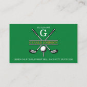 Elegantes Minimalistisches Golf Monogram Design Visitenkarte (Rückseite)