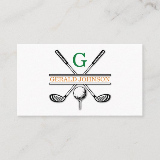 Elegantes Minimalistisches Golf Monogram Design Visitenkarte (Vorderseite)