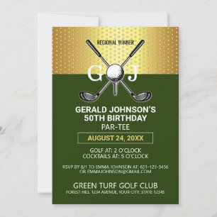 Elegantes Minimalistisches Golf-Monogramm-Design Einladung