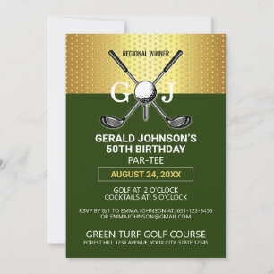 Elegantes minimalistisches Golf-Monogramm-Design Einladung