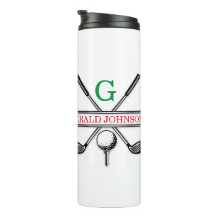 Elegantes minimalistisches Golf-Monogramm-Design Thermosbecher