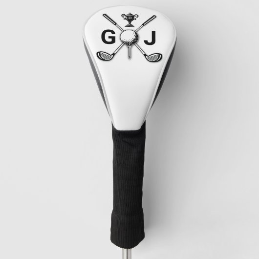 Elegantes minimalistisches Golf-Monogramm Golf Headcover (Vorderseite)