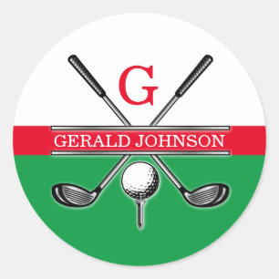 Elegantes minimalistisches Golf-Monogramm Runder Aufkleber