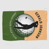Elegantes Minimalistisches Golfer-Design Golfhandtuch (Horizontal)
