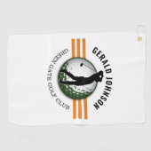 Elegantes Minimalistisches Golfer-Design Golfhandtuch (Horizontal)