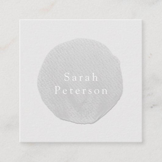 Elegantes Minimalistisches Graues Brush-Circle-Log Quadratische Visitenkarte (Vorderseite)