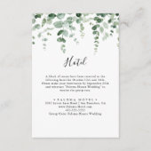 Elegantes Minimalistisches Green Eucalyptus Hotel Begleitkarte (Vorderseite)