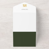 Elegantes Minimalistisches Grün/Gold-Foto All In One Einladung (Außenbereich)