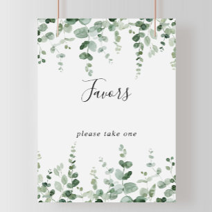 Elegantes Minimalistisches Grünes Eukalyptus-Liebl Poster