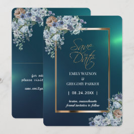 Elegantes Minimalistisches Grünes Gold Save the Da Date