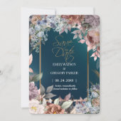 Elegantes Minimalistisches Grünes Gold Save the Da Save The Date (Vorderseite)