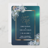 Elegantes Minimalistisches Grünes Gold Save the Da Save The Date (Vorderseite)