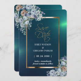 Elegantes Minimalistisches Grünes Gold Save the Da Save The Date