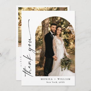 Elegantes Minimalistisches Handwriting Hochzeit 2  Dankeskarte