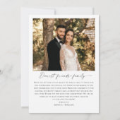 Elegantes Minimalistisches Handwriting Hochzeit 2 Dankeskarte (Rückseite)