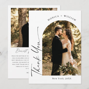 Elegantes Minimalistisches Handwriting Hochzeit 2  Dankeskarte