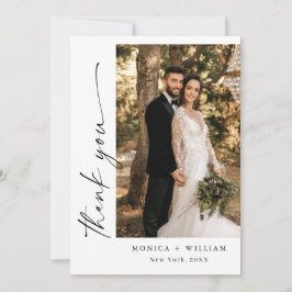 Elegantes Minimalistisches Handwriting Hochzeit 2  Dankeskarte