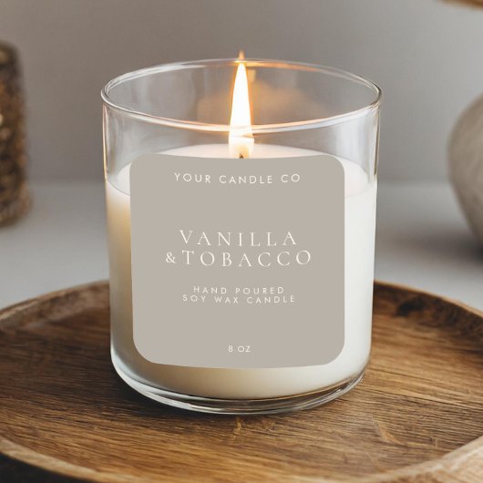 Elegantes Minimalistisches hellbraunes Kerzensiege Quadratischer Aufkleber