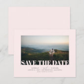 Elegantes Minimalistisches hellrosa Save the Date  (Vorne/Hinten)