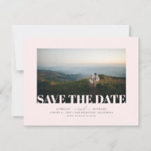 Elegantes Minimalistisches hellrosa Save the Date 