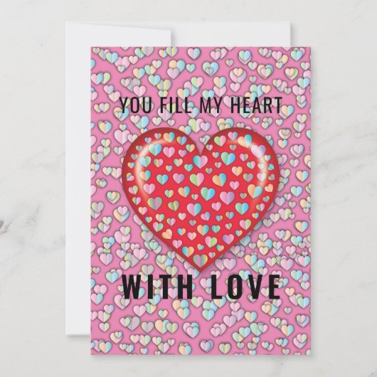 Elegantes Minimalistisches Herzdesign Einladung (Vorderseite)