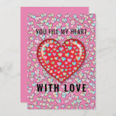 Elegantes Minimalistisches Herzdesign Einladung (Vorne/Hinten)