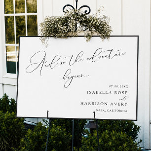 Elegantes minimalistisches Hochzeit-Willkommenspos Poster