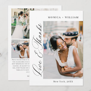 Elegantes Minimalistisches Hochzeiten 5 Foto Dankeskarte