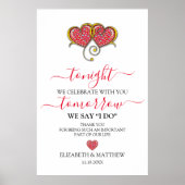 Elegantes Minimalistisches Hochzeitessen Probe Din Poster (Vorne)