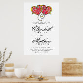 Elegantes Minimalistisches Hochzeitsdinner Probe P Poster (Küche)