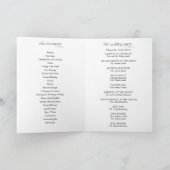Elegantes minimalistisches Hochzeitsfaltprogramm Programm (Innenseite)