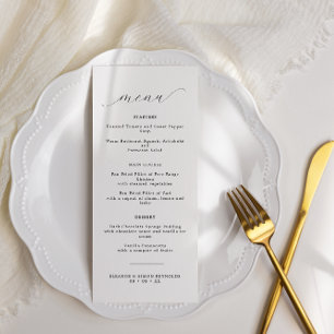 Elegantes Minimalistisches Hochzeitsmenü Menükarte