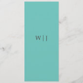 Elegantes minimalistisches Hochzeitsmenü Menükarte (Rückseite)