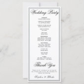 Elegantes Minimalistisches Hochzeitsprogramm (Rückseite)