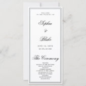 Elegantes Minimalistisches Hochzeitsprogramm (Vorderseite)